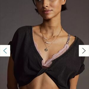 Anthropologie Daily Practice Black Crop Top, Medium